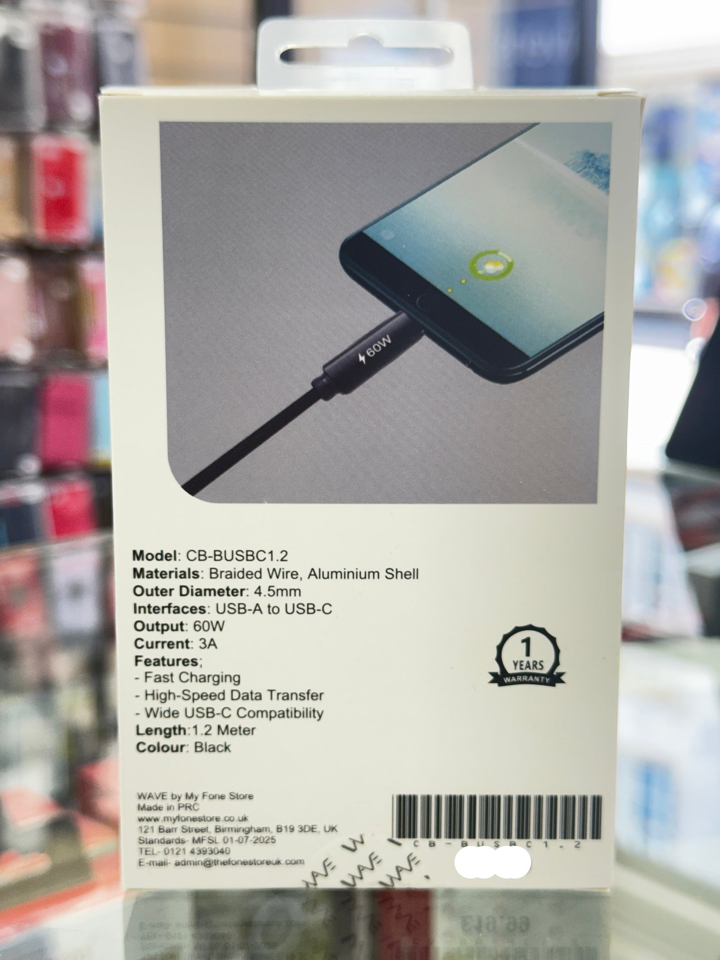 USB-A TO USB-C CHARGING & DATA CABLE