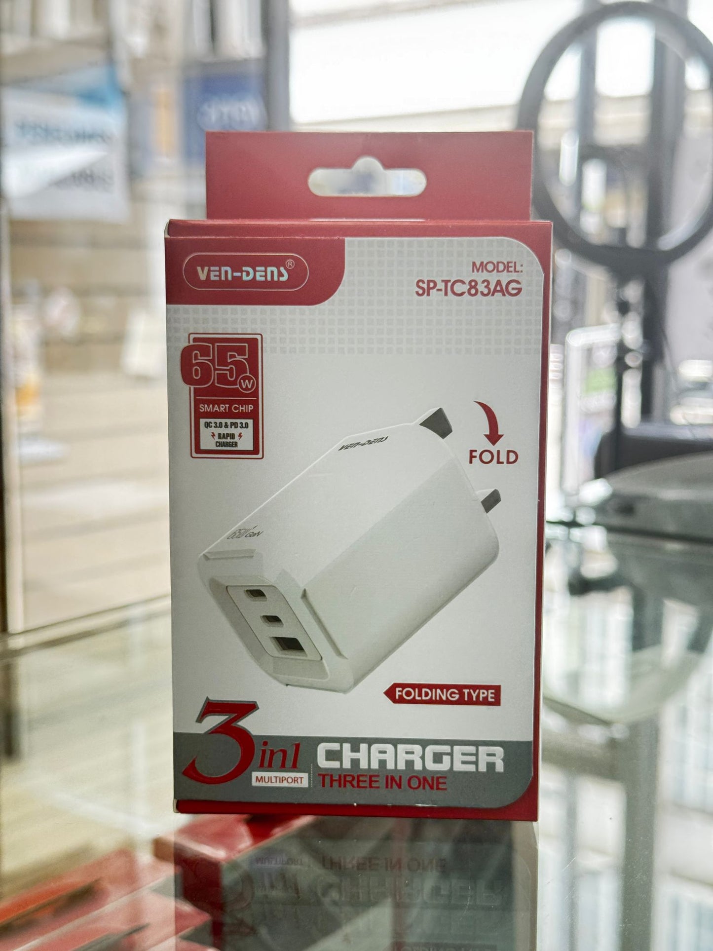 65W GaN Charger USB & Type-C 3 in 1 Multi Port Charger