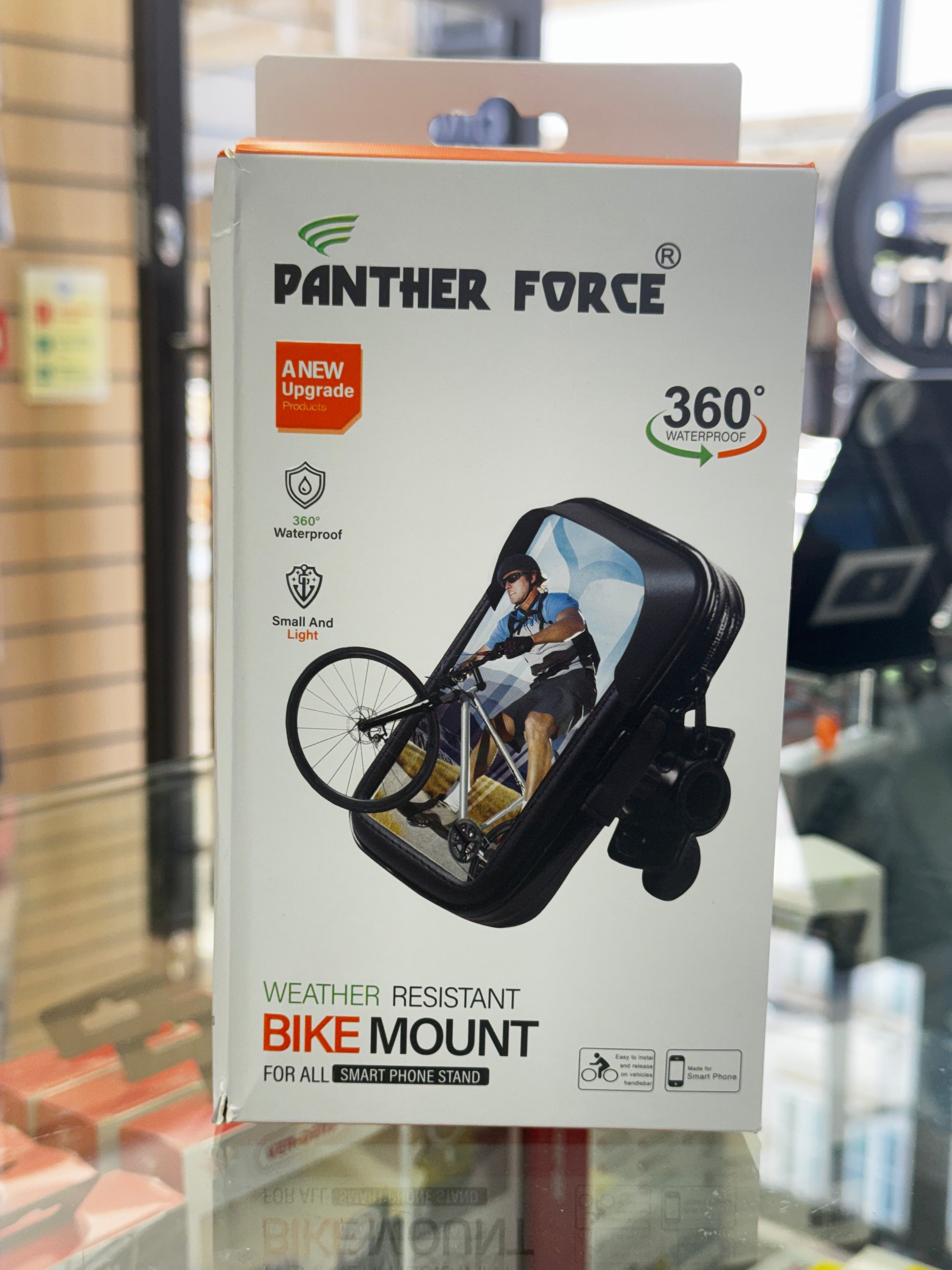 Panther Force bike mount packaging on a store shelf